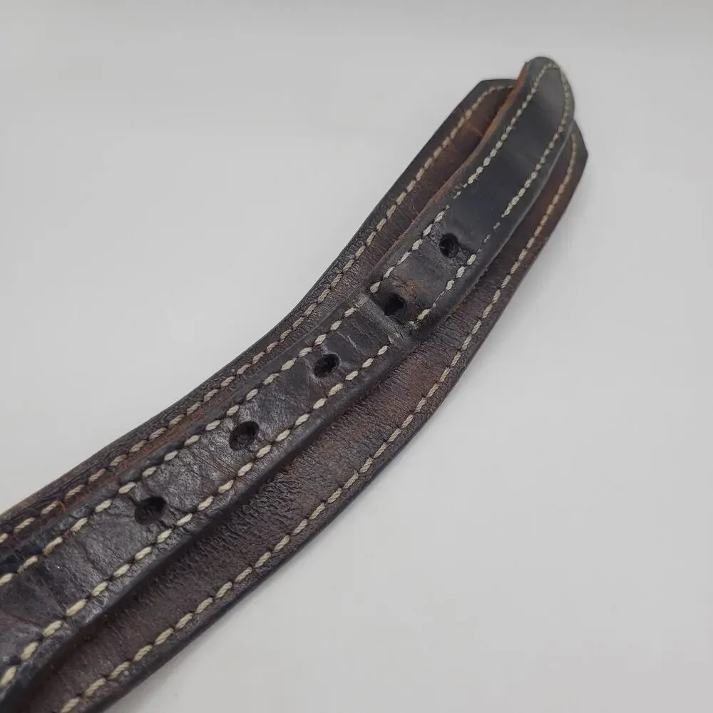Brown Leather Belt 36 Western Contrast Stitch Double Keeper Casual Rugged Cowboy